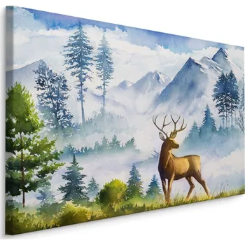 Plátno Horská Krajina S Jeleny Varianta: 30x20
