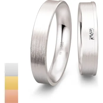 Prsten Snubní prsteny Inspirations - Cena za pár z bílého zlata s diamantem 4804176-4804175