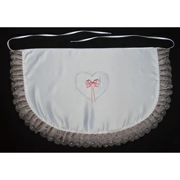 Svatební dekorace Šatoli.cz Bílo-růžový bryndák pro novomanžele se srdíčkem a mašlí