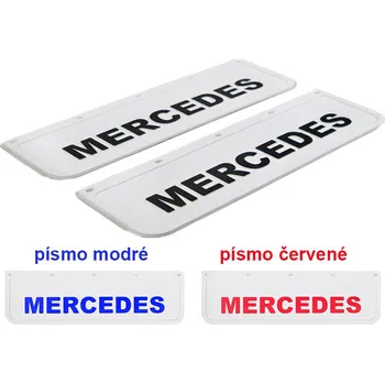 Blatník karosérie Zástěrka gumová 2x bílá /červená MERCEDES