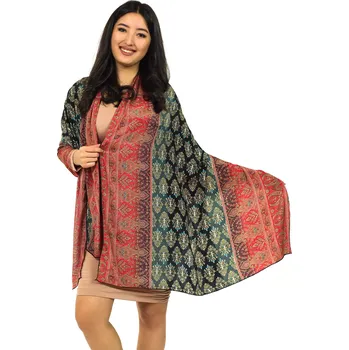 Šátek Himalife Maxi šátek Paisley - černá s červenou