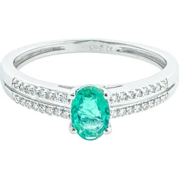 Prsten Zlatý prsten se smaragdem a diamanty FR1056709EM