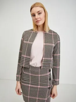 Dámské sako Růžovo-černé dámské vzorované sako