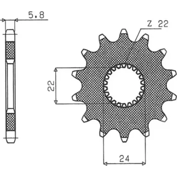 Řetězová sada pro motocykl SUNSTAR řetězové kolo přední 406 14 APRILIA RED ROSE/PEGASO 125 88-99, RS 125 93-99, TUAREG RALLY/WIND 125 89-93, TUONO 125 03-07 (40614JT) (řetěz 525) (SUNSTAR řetězové kolo přední 406 14 APRILIA RED ROSE/PEGASO 125 88-99, RS 125 93-99, TUAREG RALLY/WIND