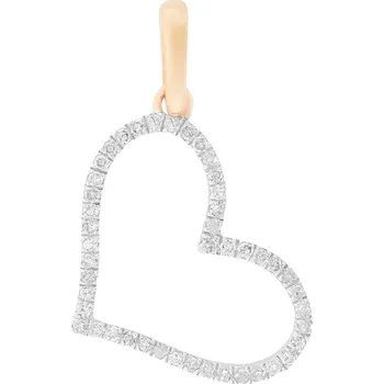 Přívěsek Zlatý přívěsek ve tvaru srdce s diamanty CH7006R