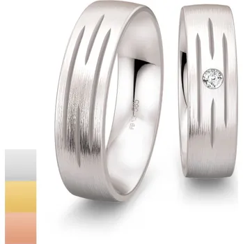 Prsten Snubní prsteny Inspirations z bílého zlata s diamantem nebo zirkonem 4804138-4804137