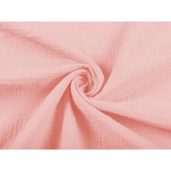 Mušelín dvojitá gázovina MSN-004 Pastelově růžová - metráž šířka 140 cm