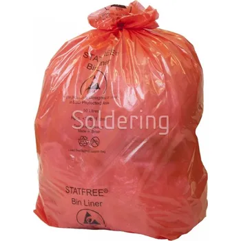 Pytle na odpadky ESD pytle na odpadky, 660x750mm, 50l, červené, 100ks/bal, 239225 - 101005903