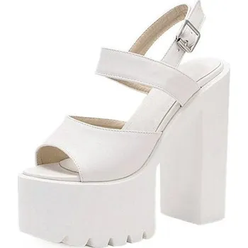 Dámské sandále Masivní sandály s pásky za patu GoodDayGirl Fashion Barva: Bílá, Velikost: 35