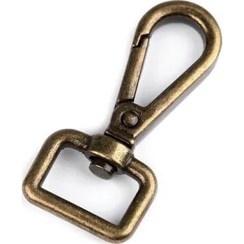 Karabina kovová, průvlek 15 mm, staromosaz