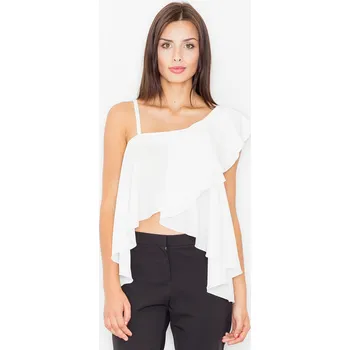 Dámská halenka Dámská halenka s volánem M479 FIGL Barva: Smetanová, Velikost: S