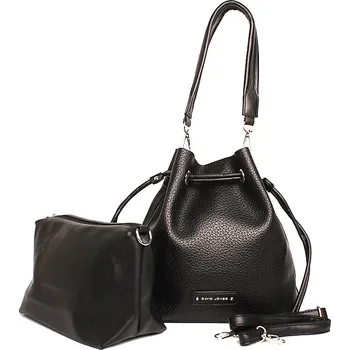 Střední černá kabelka (sak) do ruky, na rameno + etue David Jones CM6410