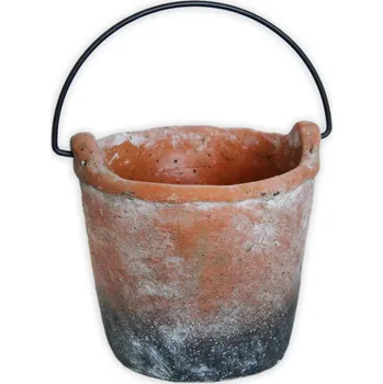 Obal na květináč Obal vědro beton pr.12cm terakota