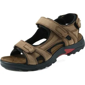 Dámské sandále Prošívané pánské sandály pohodlné kožené Barva: Khaki, Velikost: 47