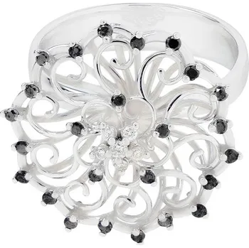 Prsten Prsten z bílého zlata osázený diamanty 0837B