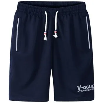 Pánské kraťasy Teplákové pánské kraťasy s gumou a nápisem V-ogue Barva: Tmavě Modrá, Velikost: M