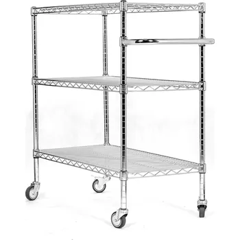 Servírovací stolek Dílenský a cateringový vozík, rovné police, 36 x 92 x 100 cm, max 100 kg, 3 pol.