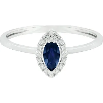 Prsten Prsten z bílého zlata se safírem a diamanty KR051177581