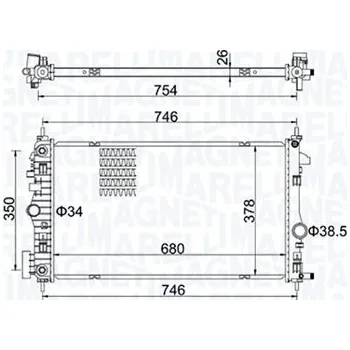 Chladič motoru Chladič, chlazení motoru MAGNETI MARELLI 350213152300
