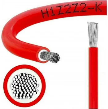 elektrický kabel Solární kabel H1Z2Z2-K 6mm2, Rudý 500m