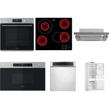 Set domácích spotřebičů WHIRLPOOL OMK58CU1SX + WHIRLPOOL AKT 8190/BA + WHIRLPOOL AKR 5390/1 IX + WHIRLPOOL MBNA910X + WHIRLPOOL WBC 3C34 PF X + WHIRLPOOL WHC18 T311