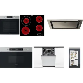 Set domácích spotřebičů WHIRLPOOL OMK58CU1SX + WHIRLPOOL AKT 8130/NE + WHIRLPOOL WCT3 64 FLB X + WHIRLPOOL MBNA910X + WHIRLPOOL WSIO 3O34 PFE X + WHIRLPOOL ART 66112