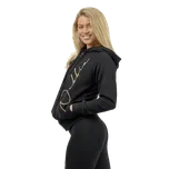 Nebbia Dámská sportovní mikina s kapucí INTENSE Signature 845 černo, zlatá - XS