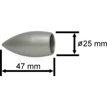 Koncovka pro tyč 16mm Špice - matná stříbrná