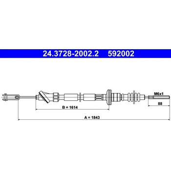 Spojkové lanko ATE Tažné lanko, ovládání spojky 24372820022