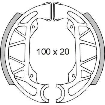Brzdová čelist BRENTA brzdové čelisti - pakny GILERA STORM PIAGGIO FREE/NRG/NTT/ sféra/typHOON (100X20mm) (FT 0275) (BRENTA brzdové čelisti - pakny GILERA STORM PIAGGIO FREE/NRG/NTT/ sféra/typHOON (100X20mm) (FT 0275))