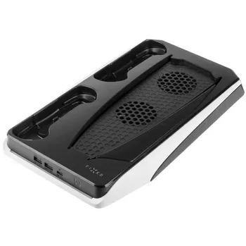 Herní příslušenství FIXED Nabíjecí stanice s chlazením pro PS5 černá/bílá (FIXPS5-MCS-BW)