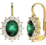 Couple, Velkolepé náušnice Diana se zelenými zirkony, žluté zlato, náušnice, 585-52-3-0502.0Z00.0.00.106