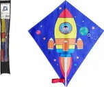 Drak létající nylon 70x60cm kosmická raketa v sáčku 10x72cm