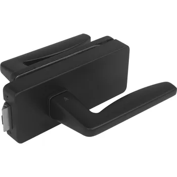 Nábytkové kování MPK - UNIQUE R8 - ZÁMEK na sklo s klikou ERBA - bez otvoru přední kování na sklo bez otvoru přední BS - Černá matná