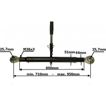 Tažné zařízení Třetí Bod s ráčnou 25,7x25,7mm 600mm MZR 30696