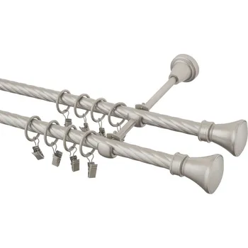 Garnýž Garnýž kovová 150 cm kroucená dvouřadá - dvojitá 16 Koloseo double chrom mat