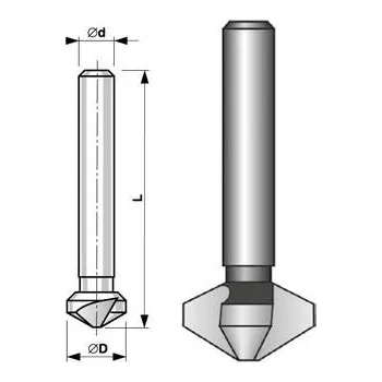 Vrták Bučovice Tools Kuželový záhlubník tříbřitý 120° D6,3mm HSS - BU830-063