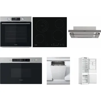 Set domácích spotřebičů WHIRLPOOL OMK58CU1SX + WHIRLPOOL AKT 8900 BA + WHIRLPOOL AKR 5390/1 IX + WHIRLPOOL MBNA910X + WHIRLPOOL WSIC 3M27 C + WHIRLPOOL WHC18 T311