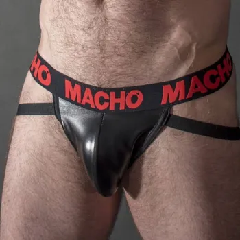 Pánské erotické prádlo Macho MX25RC Jock Leather Red Velikost XL