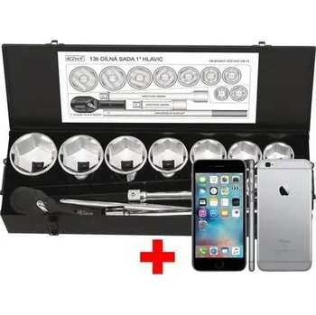 Sada nářadí 4CZech 1" 13dílná sada nářadí 41-80mm + ráčna 24 zubů + Mobilní telefon Iphone 6S 32GB - SET-4CZ-106-13-X20