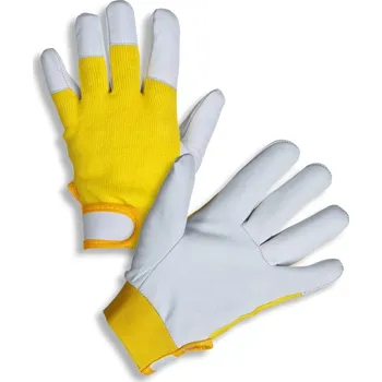 Pracovní rukavice PD-03/7 Rukavice kozinka/BA, suchý zip, žluté