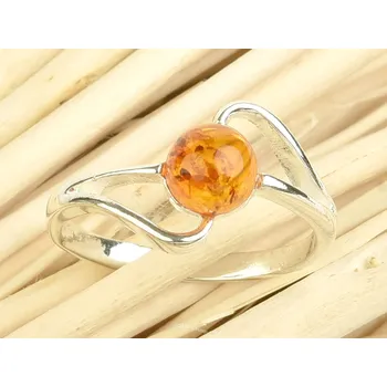 Prsten Prsten s jantarem medová kulička Ag 925/1000