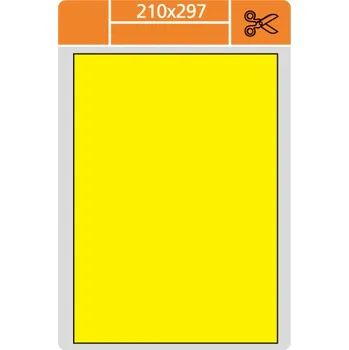 Samolepící etiketa Etiketa L 210 x 297 mm A4 - žlutá / 100 archů