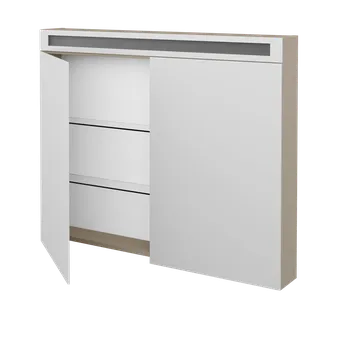 Koupelnový nábytek Dřevojas Dvoudveřová galerka AIR GA2OE 100 - L04 Béžová vysoký lesk