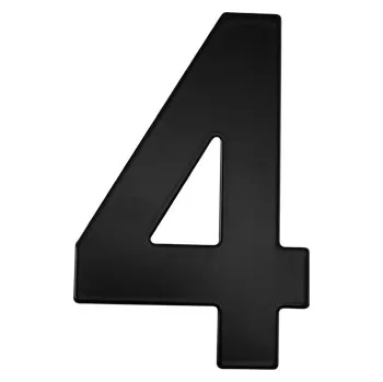 Domovní cedule MP - Domovní číslice "4" - 152 mm 152 mm BS - Černá matná