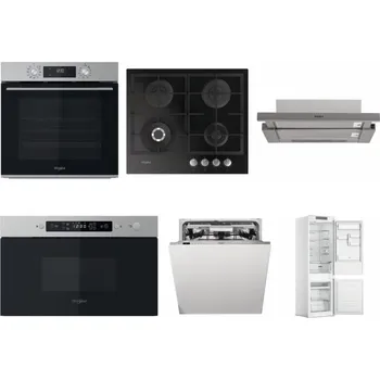 Set domácích spotřebičů WHIRLPOOL OMK58CU1SX + WHIRLPOOL GOFL 629/NB + WHIRLPOOL AKR 5390/1 IX + WHIRLPOOL MBNA910X + WHIRLPOOL WIO 3O540 PELG + WHIRLPOOL WHC18 T311