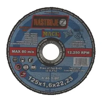 Řezný kotouč NÁSTROJE CZ Kotouč řezný 125x1,6x22 iMACH3 na ocel a nerez - certifikát OSA - IM-1-125-1,6RM