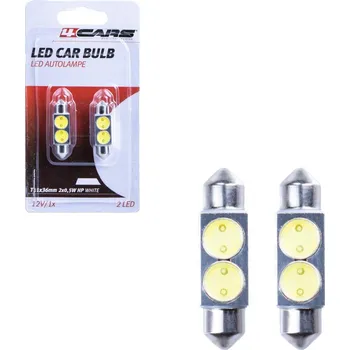 Autožárovka Sada 4CARS HQ LED žárovek T11X36/ 2X0,5W HP bílá