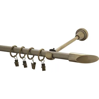 Garnýž kovová 230 cm rýhovaná jednořadá 16 Piza mosaz