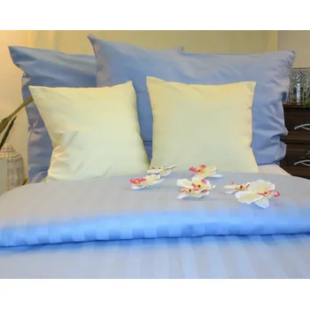 Metráž damašek Atlas gradl proužek modrý 2 cm šíře 140cm